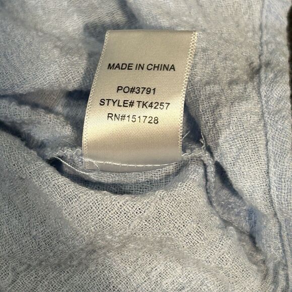 Womens Top Size Large Blue Lightweight Breathable Cap Sleeve Mother Of Pearl - Picture 9 of 11